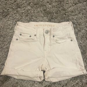 american eagle white jean shorts size 00